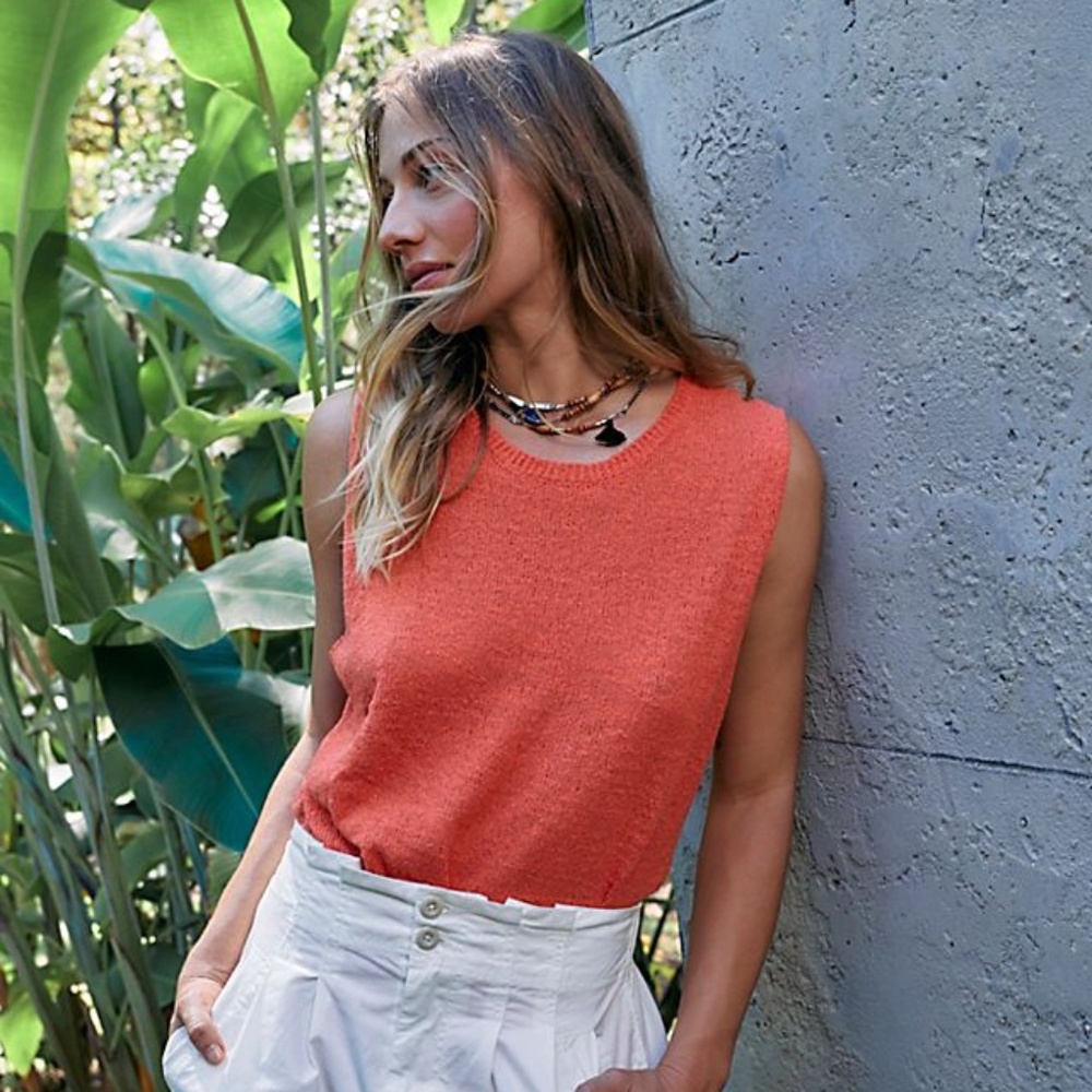Free People Charlee Muscle Tank Watermelon